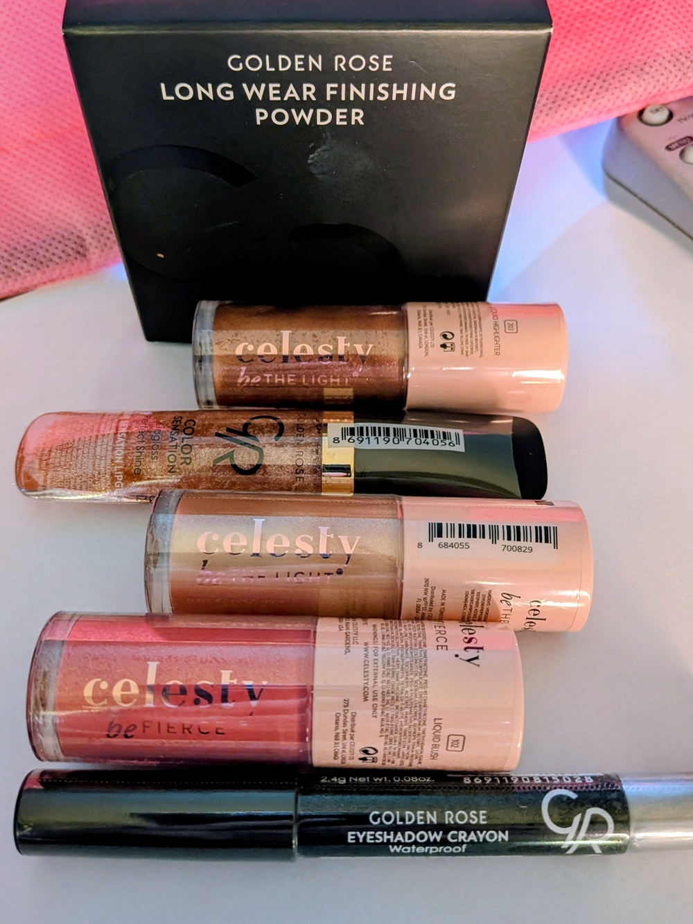 Celesty Makeup Hot Bundle Brand New 6 Pieces Highlight Gloss Eyes Blush Powder